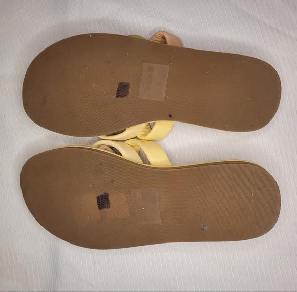 Madewell The Leeandra Slide Puffer Butter Yellow Leather Sandal sz 8 - Picture 7 of 9